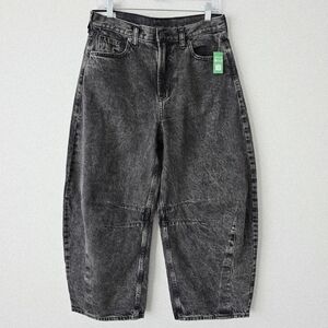 NWT Gap High Rise Barrel Jeans 28 Gray Acid Wash Y2K